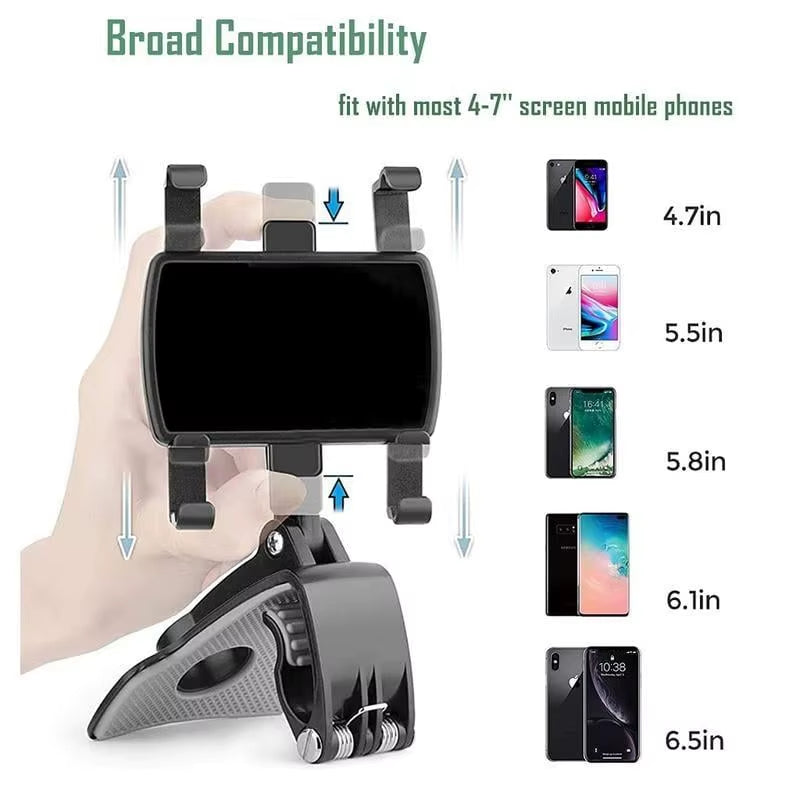 Multi-Functional 360-Degree Rotatable Car Mobile Phone Holder for Dashboard and Mirror