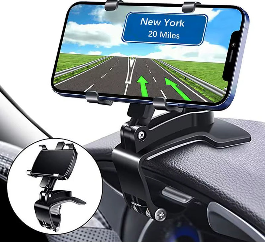 Multi-Functional 360-Degree Rotatable Car Mobile Phone Holder for Dashboard and Mirror